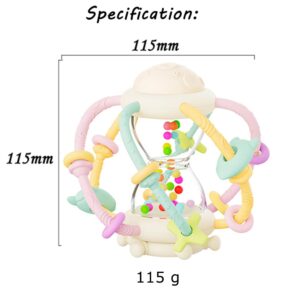 Silicone Teething Ball Toy, Silicone Baby Rattle Balls Toys, Sensory Toys for Babies 3+ Months Newborn Infant Learning Developmental Chew Rattle Toys Shower Gifts