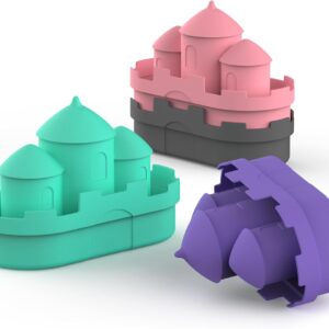 Bath Toys for Baby Silicone Bathtub Floating Toy for Toddler Kids Pool Bath Boats Toy, 4Pcs Castles Sets