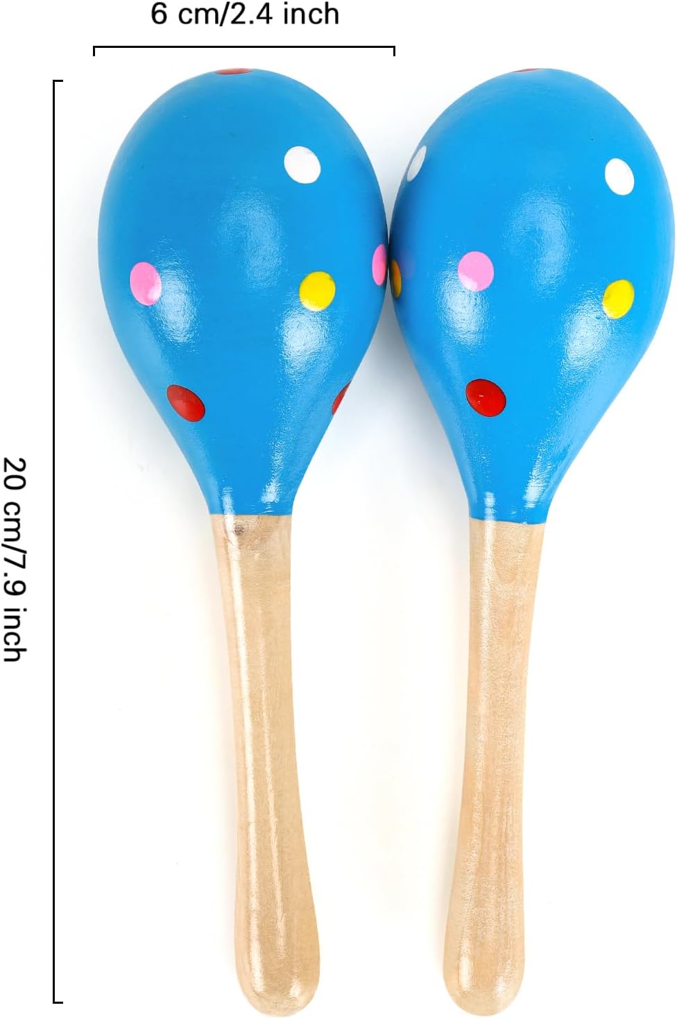 2 Pcs Maracas, Hand Percussion Rattles for Kids, Wooden Rumba Shaker Hand Musical Instruments with Clear Rhythm for Kids Adults Playing (Blue) - Image 2