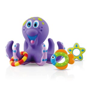 Floating Octopus Toy with 3  Rings - Baby Bath Toy for Boys and Girls - 18+ Months - Purple (Pack of 1)