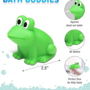 Frog Bath Buddy Squirter - Floating Green Frog Rubber Bath Toy, Fun Water Squirting Bathtime Play for Toddlers, Cute & Soft Animal Toy for The Bathtub, Beach & Pool for Girls & Boys - 3 Inch