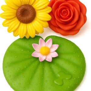 Mold Free Bath Toys for Kids & Toddlers | No Hole Baby Bath Toys | No Mold Floating Flowers for Bathtub Water Pool Shower Infants Babies Ages 0 1 3 6 12 18 Months | 3 pcs Lily Sunflower Rose